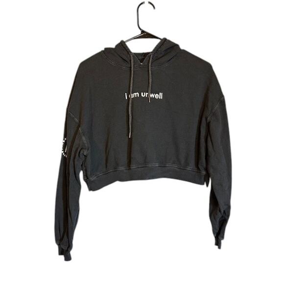 Barstool Chicks Black Call Her Daddy Hooded Cropped Sweatshirt Women Sz S - Picture 1 of 8